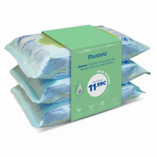 Mustela Toallitas Ecológicas 3 x 60 unidades