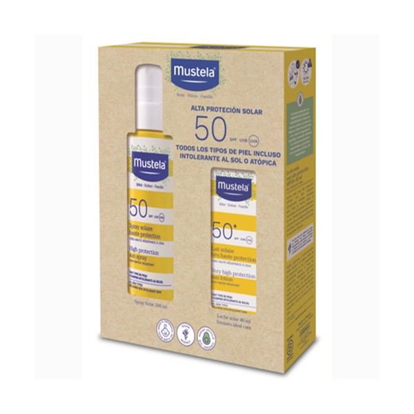 Mustela Protector Solar SPF50+ Spray 200 ml + Leche SPF50+ 40 ml