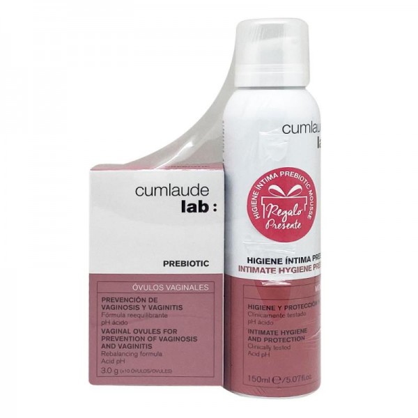 Cumlaude lab: Prebiotic 10 Ovulos + Mousse Higiene Prebiótico  150 ml