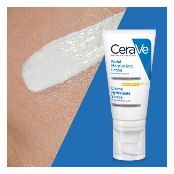 Cerave Loción Hidratante Rostro 50+SPF 52 ml