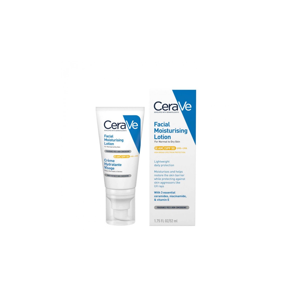 Cerave Loción Hidratante Rostro 50+SPF 52 ml