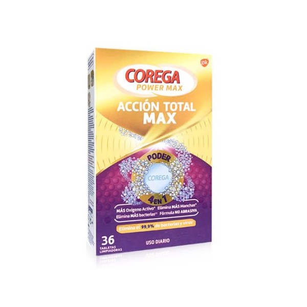 Corega Power Max Acción Total 36 Tabletas