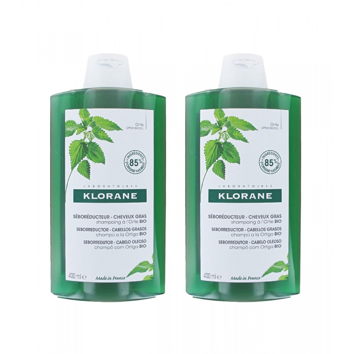 Klorane Champú Ortiga Cabellos Grasos 2 x 400 ml