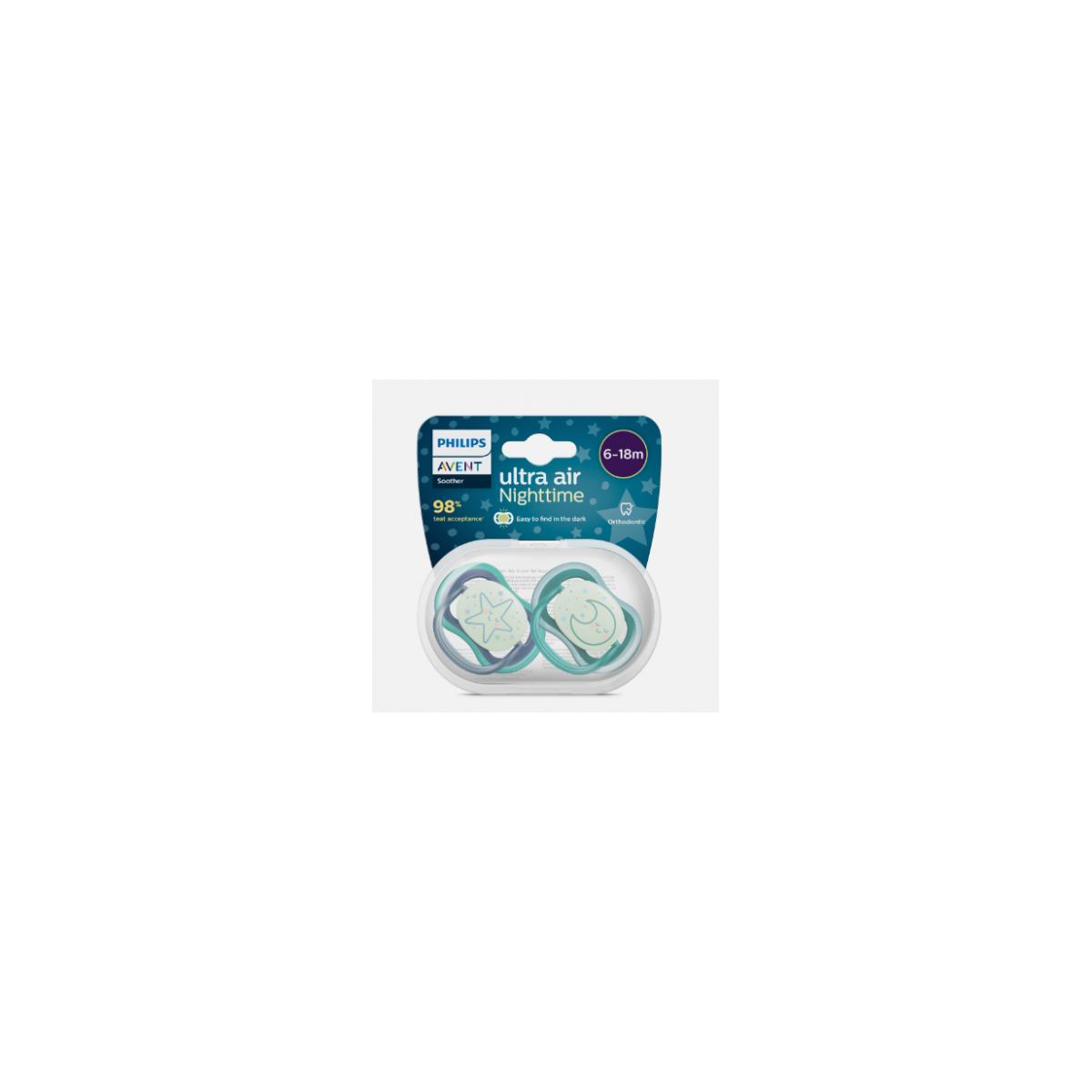 Avent Chupete Utra Air 6-18 m Nighttime 2 Unidades