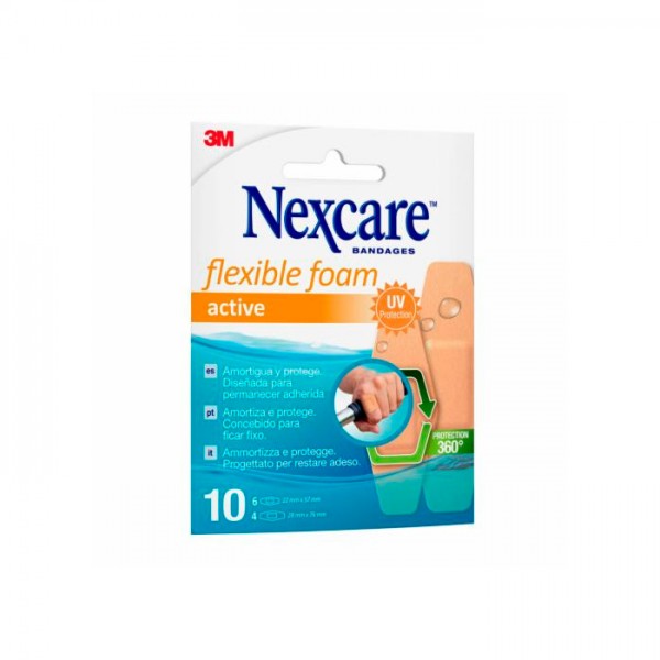 3M Nexacare Tiras Active 360º Flexible Foam 10 Tiras