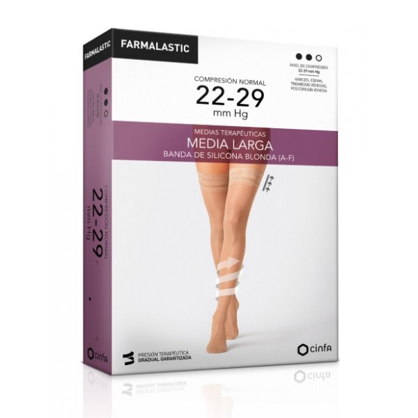 Cinfa Farmalastic Media Larga Blonda Compresión Normal T Reina Plus Negro