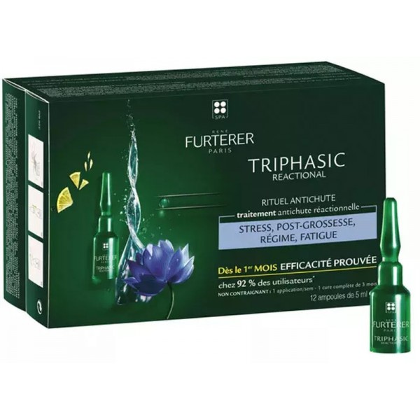 René Furterer Triphasic Reactional Tratamiento Anticaída 12 Ampollas