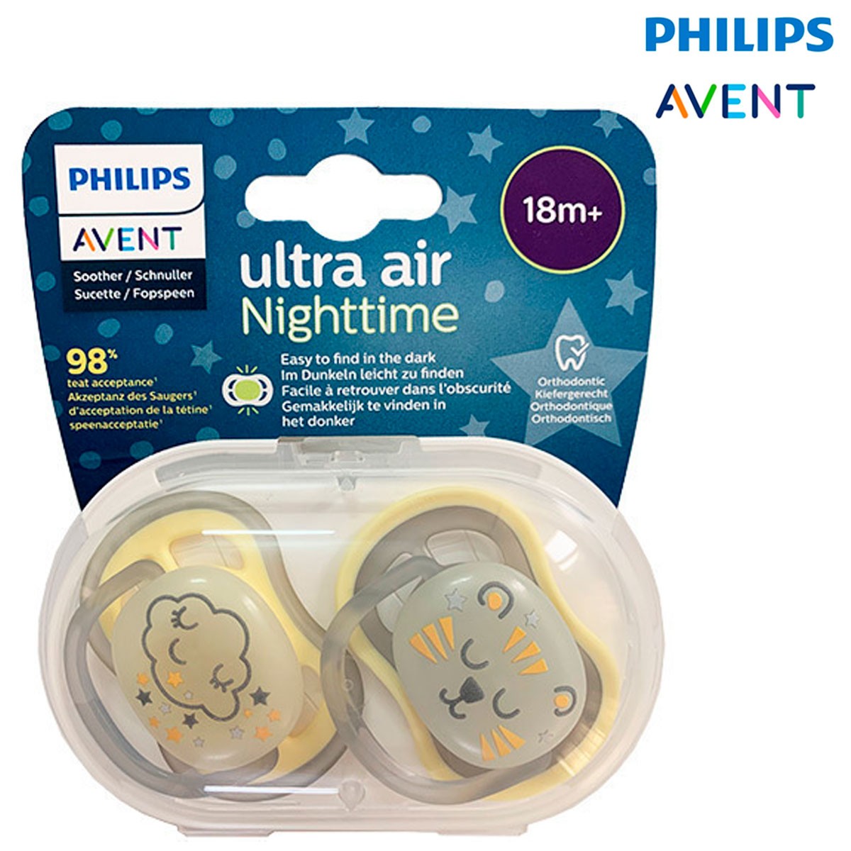 Avent Chupete +18m Ultra Air Nighttime 2 Unidades