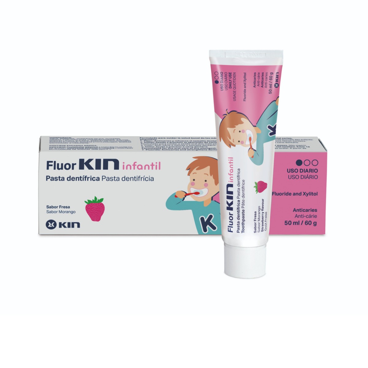 Fluor Kin Infantil Enjuague Bucal Fresa 500ML +...