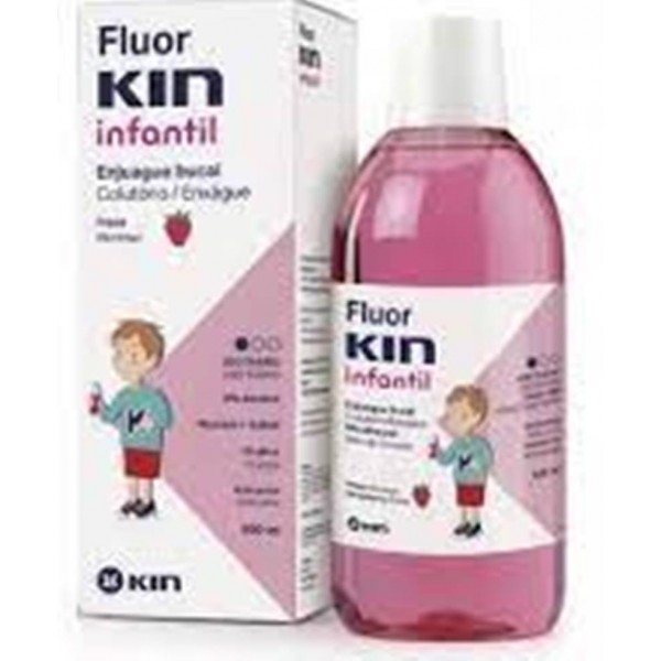 Fluor Kin Infantil Enjuague Bucal Fresa 500ML + Pasta 60G