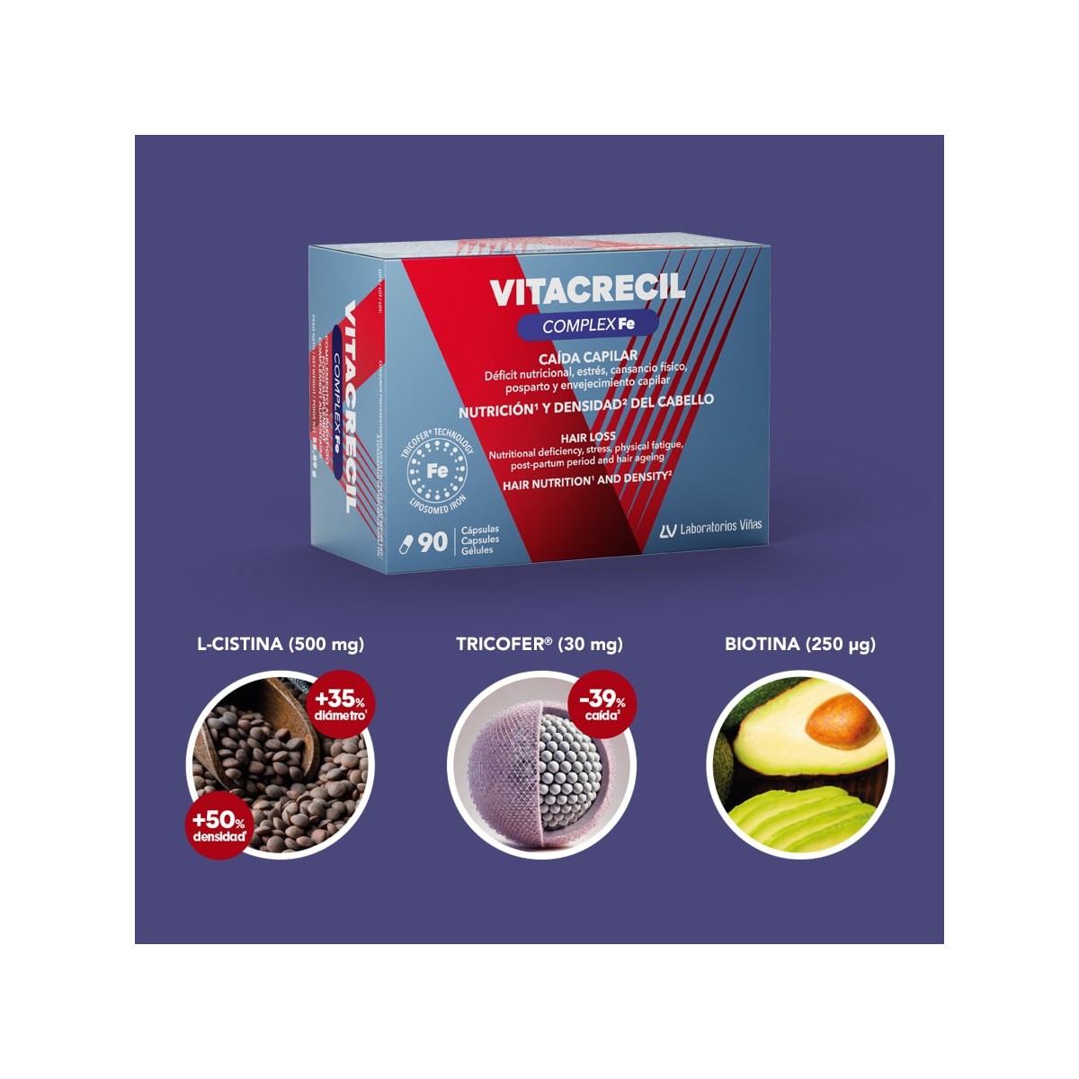 Vitacrecil Complex Fe  90 Capsulas