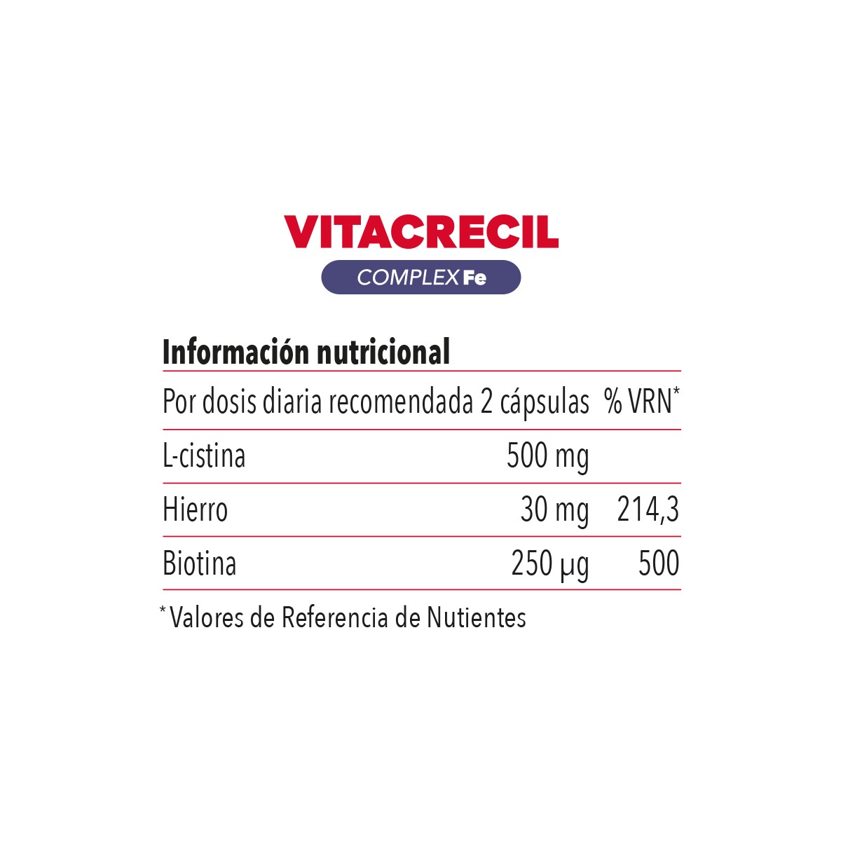 Vitacrecil Complex Fe  90 Capsulas