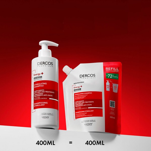 Vichy Dercos Champu Energy +Refioll Formato Rrecarga 400 ML