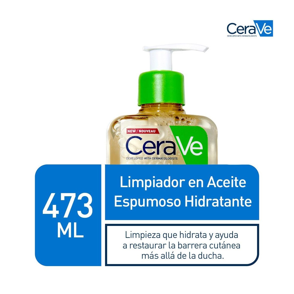 Cerave Limpiador Aceite Espumoso Hidratante 473 ML