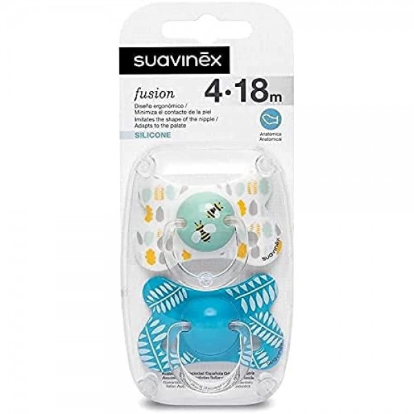 Chupete Silicona Fisiologico Suavinex Fusion 4 - 18 Meses 2 Unidades