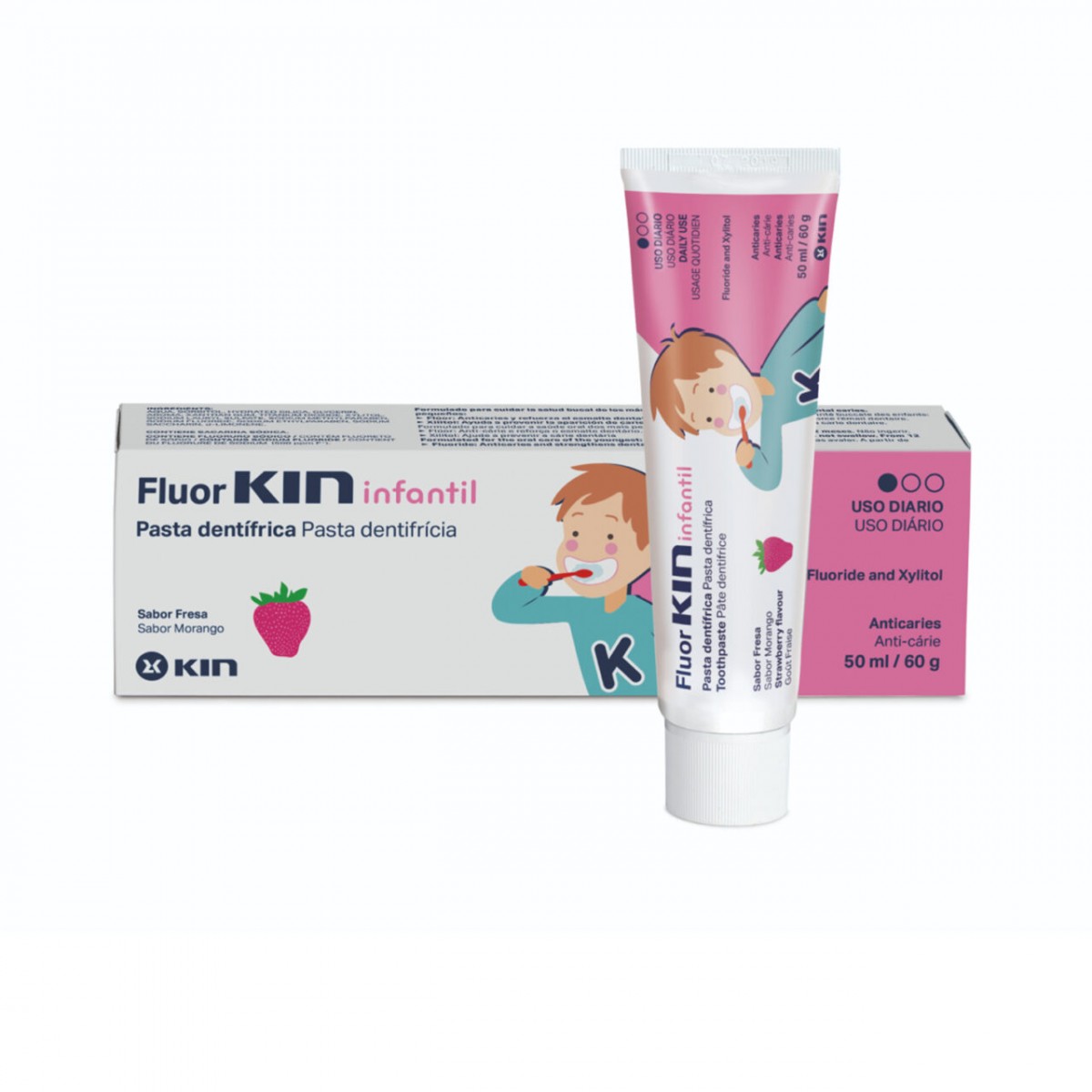 Fluor Kin infantil Pasta Fresa