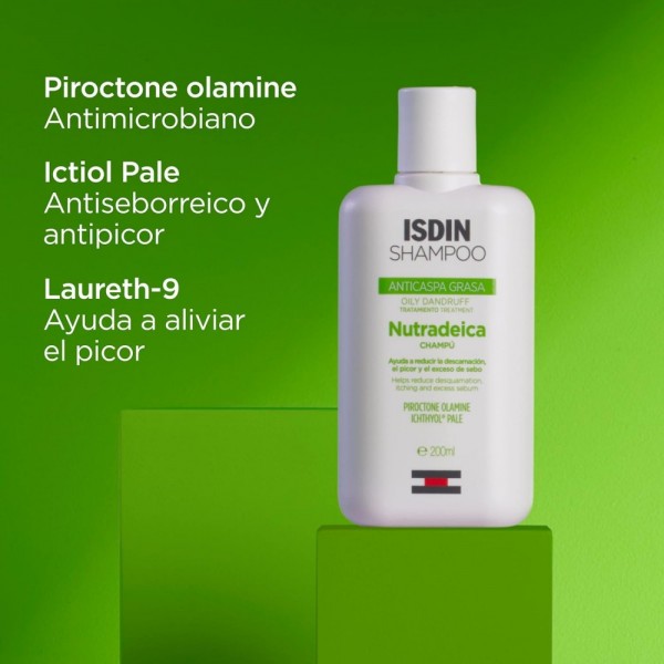Isdin Champú Anticaspa Nutradeica Grasa 1 Envase 200 Ml 2